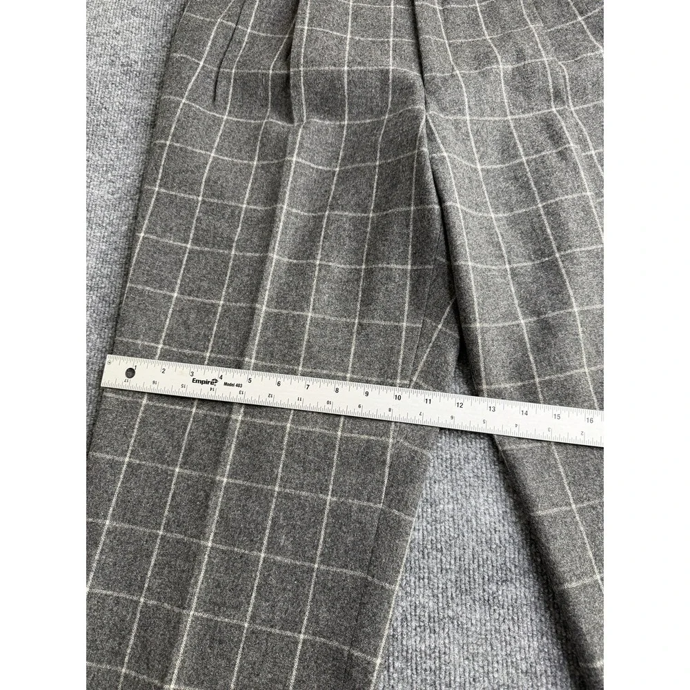 Paul Frederick Mens Wool Blend Plaid Pleated Dress Pants Sz‎ 36W | Soft Designer